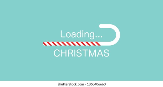 candy can christmas vector loading progress bar. holiday background illustration.