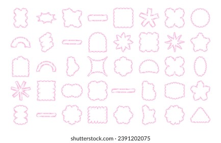 Candy Cane Abstrakte geometrische Formen. Aufkleber, oval, Rechteck, Linie, Blume, Blüte. abstrakte Hintergrundelemente für Branding, Verpackung, Drucke und Social-Media-Beiträge.