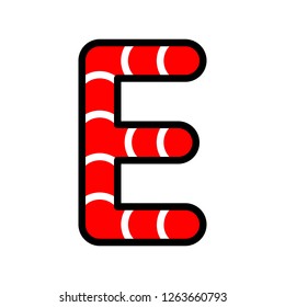 Candy cane alphabet for use as material in Christmas theme, vector illustration
