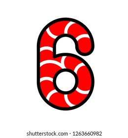 Candy cane alphabet for use as material in Christmas theme, vector illustration
