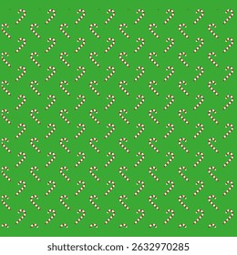 Candy cane background. Christmas green repeat. Vector holiday sweet. Red white stripes.