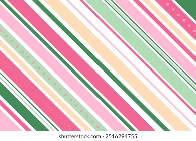 Candy cane background. Pink and green diagonal stripes background