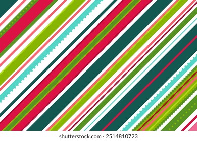 Candy cane background. Red, blue and green diagonal stripes background