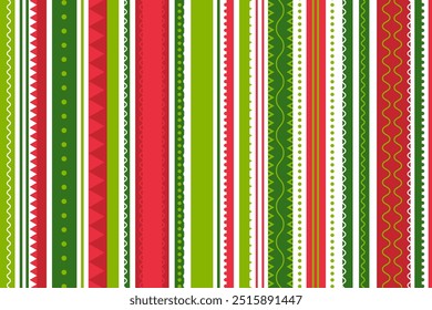 Candy cane background red and green vertical stripes background