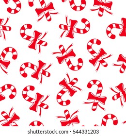 Candy cane background. Seamless pattern.