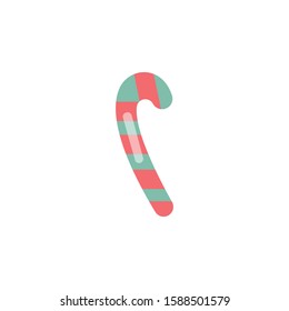 Candy cane and the biscuits isolated on white