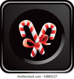 candy cane black web button