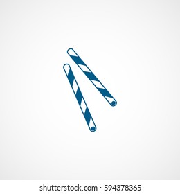 Candy Cane Blue Flat Icon On White Background