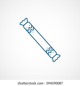 Candy Cane Blue Line Icon On White Background