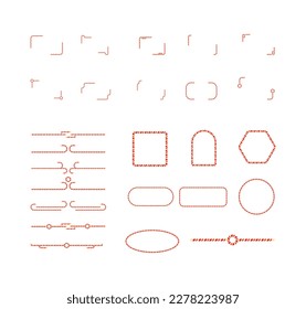 Candy Cane Border Set Vector Illustration
