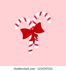 A Candy Cane and bow icons Christmas