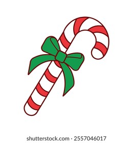 candy cane with bow vector