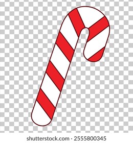 Candy cane. Candy canes are red and white. Merry Christmas and New Year design.