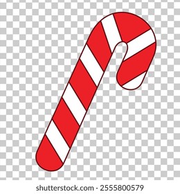 Candy cane. Candy canes are white and red. Merry Christmas and New Year design.