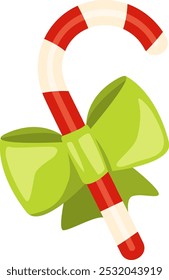 Candy cane cartoon icon. Traditional christmas sweet