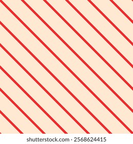 Candy cane Christmas background, peppermint diagonal stripes print seamless pattern