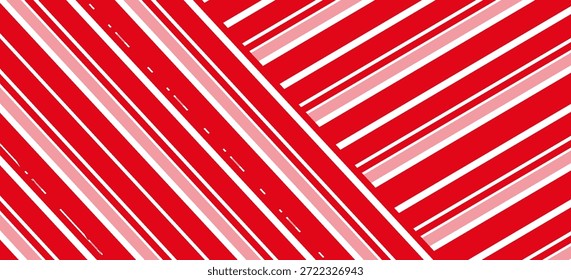 Candy Zuckerrohr Weihnachten Hintergrund, Pfefferminz diagonalen Streifen drucken nahtlose Muster Vektorgrafik