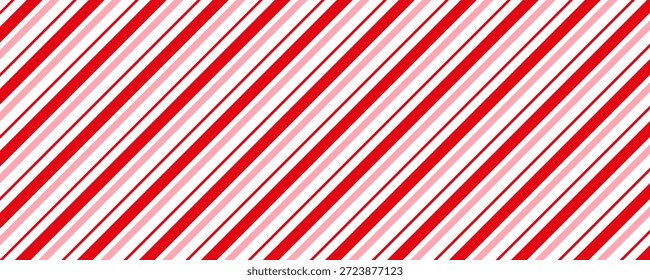 Plano de fundo de Natal de cana-de-doce, tiras diagonais de hortelã-pimenta imprimir padrão sem emenda