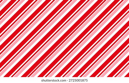 Candy cane Christmas background, peppermint diagonal stripes print seamless pattern	