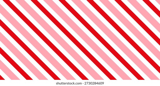 Candy cane Christmas background, peppermint diagonal stripes print seamless pattern

