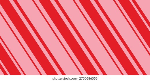 Candy cane Christmas background, peppermint diagonal stripes print seamless pattern