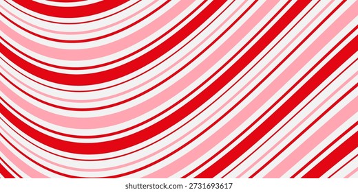Candy cane Christmas background, peppermint diagonal stripes print seamless pattern