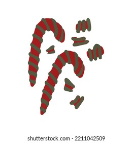 Candy Cane. Christmas candy canes on a white background. Vector illustration