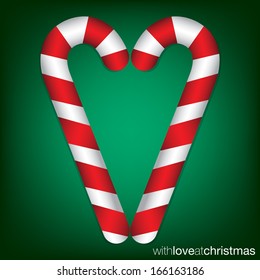 Candy cane Christmas card in vector format.