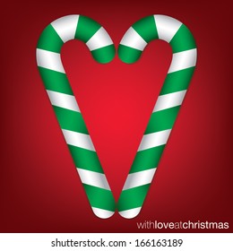 Candy cane Christmas card in vector format.