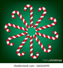 Candy cane Christmas card in vector format.