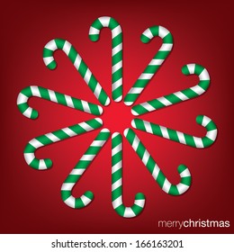 Candy cane Christmas card in vector format.