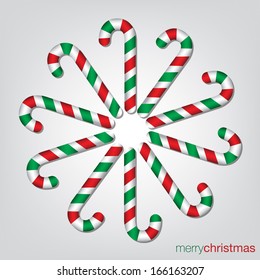 Candy cane Christmas card in vector format.