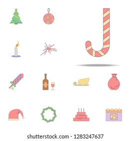 Candy Cane for Christmas colored icon. Christmas holiday icons universal set for web and mobile