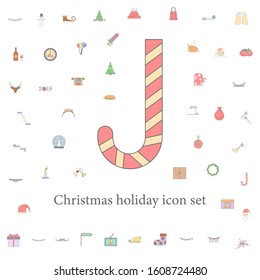 Candy Cane for Christmas colored icon. christmas holiday icons universal set for web and mobile