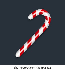 Candy Cane Christmas Decor. Vector Illustration.