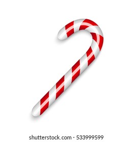 Candy cane Christmas decor. Vector illustration.