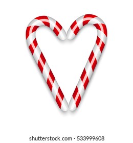 Candy cane Christmas decor. Vector illustration.