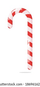 Candy cane Christmas decoration isolated on white background