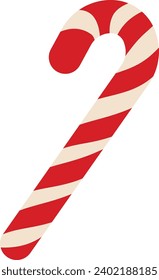 Candy cane for Christmas decoration  isolated  on white background  vector illustration. 