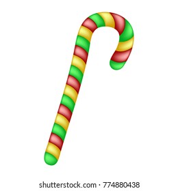 Candy cane for christmas design isolated on white background