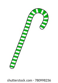 Candy cane for christmas design isolated on white background