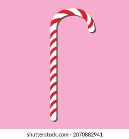Candy cane Christmas, candy flat design isolated vector illustration design with simple background