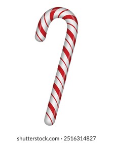 Candy Cane Christmas. Candy flat design isolated vector illustration