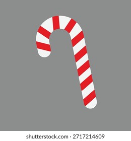 Candy cane. christmas candy. Flat design candy cane.