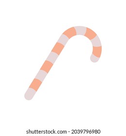 Candy cane. Christmas candy. Flat vector illustration