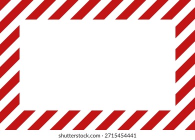 Candy cane christmas frame with blank space. Christmas border frame. Merry Christmas Candy cane rectangle frame card elements decoration. New Year picture frame ribbon with red, white or green stripes. Xmas striped border
