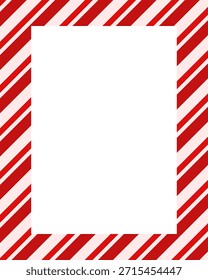Candy Zuckerrohr Weihnachtsrahmen mit leeren Raum. Weihnachtsrahmen. Frohe Weihnachten Candy Rohr Rechteck Rahmen Kartenelemente Dekoration. Silvester Bilderrahmen Band mit roten, weißen oder grünen Streifen. gestreifter Weihnachtsrand
