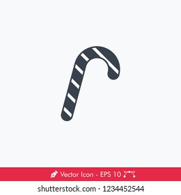 Candy Cane (Christmas) Icon / Vector