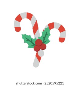 Candy cane christmas icon vector basic design simple and modern concept graphic