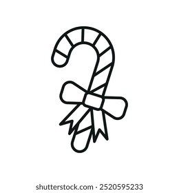 Candy cane christmas icon vector basic design simple and modern concept graphic